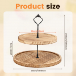 2/3-kihiline tassikoogialus Puidust &uuml;mmargune astmeline koogi-suupiste magustoidualus pulmapeolauale s&uuml;nnip&auml;evadekoratiivsed kandikud