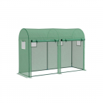 Kasvuhoone - 300x100x200cm - PE v&otilde;rk - Kaugjuhitav aken - Kahekordne rulluksuks