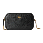 Gucci GG Marmont Nahast Kett-Ristkorralik Kott Mustas V&auml;rvis Naistele Igap&auml;evaseks Kasutamiseks Basic Set (Bag+Dust Bag) black