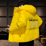 Meeste Harajuku V&auml;rviline Mullmantel Talvejope Meeste T&auml;navamood Hip Hop Parka Korea Kollane Must R&otilde;ivad Puffjoped M