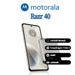 Motorola Moto Razr 40 nutitelefon toetab Nano-SIM+eSIM, T&auml;iesti uus 128GB valge