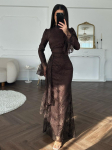 S&uuml;gis-Talvine Naiste Elegantne Pitsist Kehasse H&otilde;lmav &Otilde;htukleit XL kohv
