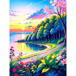 GATYZTORY Akr&uuml;&uuml;lv&auml;rvimine numbrite j&auml;rgi V&auml;rvimiskomplekt V&auml;rvimine numbrite j&auml;rgi L&otilde;uendil Merevaade Seinakunst K&auml;sit&ouml;&ouml;kingitus T&auml;iskasvanutele 60x75cm diy frame