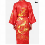 Suures suuruses Hiina meeste tikandid draakoni hommikumantlid Traditsioonilised meeste magamisriided &ouml;&ouml;s&auml;rk kimono M punane