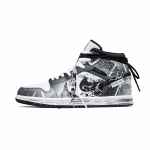 Jordan Air Jordan 1 Ink Path Kulumiskindlad Keskmise k&otilde;rgusega Vintage Korvpallijalatsid Unisex Must Valge DQ8426-132(Team997-) 44