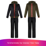 Danganronpa Makoto Naegi Cosplay Kost&uuml;&uuml;mid Meestele ja Naistele - Villane &Uuml;likond XS black