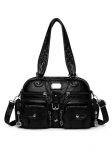 Stiilne Retro Crossbody &Otilde;lakott - Euroopa ja Ameerika Stiilis Moodne K&auml;ekott 28x22x11 cm must