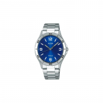 SEIKO 100 meetrit veekindel Kvarts Terasest rihm 38,5 mm meeste k&auml;ekell sinine sihverplaat AQPK412 sinine