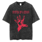 Pestud Vintage Rockib&auml;ndi System of A Down Graafilise Tr&uuml;kiga T-s&auml;rk Meestele Naistele Haruldane Alternatiivne Metall Kawaii Armas Naljakas &Uuml;lesuurusega T-s&auml;rgid M black