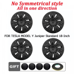 4 tk 18-tollised rattakatted uuele Tesla Model Y Standard 2025+ autole Rattakatte Asendus Rattakate T&auml;ielik Velje Tarvik matt must v&auml;rv