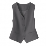 Naiste varrukateta &uuml;likonnivest, slim fit, &uuml;he n&ouml;&ouml;biga, &auml;rivest, V-kaelusega, pidulik vest, avatud esiosaga t&ouml;&ouml;bleiser taskutega M