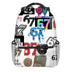 Hip Hop Kpop Nooruslikud Koolikotid Unisex 67 kuus seitse Reisikotid 3D Prindiga Oxford Veekindel S&uuml;learvuti &Otilde;lakotid kuld