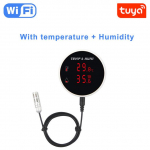Tuya Nutikas Juhtmevaba WIFI Niiskusm&otilde;&otilde;tja Termomeeter V&auml;lise Sondiga Andur Temperatuur Niiskus H&auml;ire Detektor 1m External Probe must