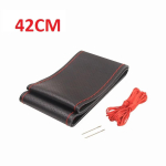 Ehtne Nahk 42/45/47/50 CM Buss Veoauto Auto Roolikate VOLVO FH FM BENZ IVECO FIAT SCANIA DAF MAN DEUTZ RENAULT jaoks BLACK Red 42CM black