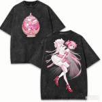 2026 Puella Magi Madoka Magica Madoka Kaname Vintage Pesitud Tr&uuml;kitud L&otilde;tv Puuvillane L&uuml;hikeste Varrukatega F&auml;nn T-s&auml;rk S mitmev&auml;rviline