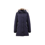 Canada Goose Rossclair Seeria Fusion Fit Soe Keskmise pikkusega Kapuutsiga Alla t&auml;idetud Tavaline Parka Naiste &uuml;ler&otilde;ivad Tume-sinine 2580LA-67 S