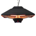 Infrapunasoojendi 2000 W Kiirgussoojendi puldiga 2 soojendusastet Kaitsekate LED-ekraan Must 43 x 43 x 25 cm must