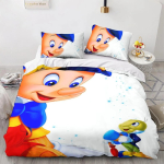 3D Prinditud Pinocchio Tekikott Padjap&uuml;&uuml;r Pinocchio Voodipesukomplekt T&auml;iskasvanu Poiss T&uuml;druk Magamistoa Kaunistus Lapsed &Uuml;heinimesevoodi Kaheinimesevoodi 135cmx200cm