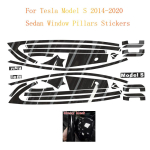 Tesla Model S 2014-2020 Sedaanile Akna Kroomi Eemaldamine Mustaks Katmine ABC Pilarite L&auml;ikiv Mustad Kleebised