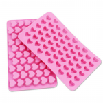 Silikoonvorm 55 auguga mittenakkuva &scaron;okolaadikoogi armastusega s&uuml;damekujuline k&uuml;psetusn&otilde;u k&uuml;psetustarretis j&auml;&auml;vorm roosa