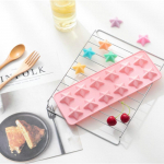 12 auguga viieharuline t&auml;hekujuline &scaron;okolaadi silikoonvorm j&auml;&auml;vorm koogivorm k&auml;sitsi valmistatud seebivorm sinine