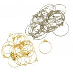 40 tk &uuml;mmargune p&auml;rlitega r&otilde;ngas k&otilde;rvar&otilde;nga konks konnektorid DIY leiud h&otilde;be+kuldne 1 inch