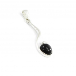Les Tr&eacute;sors De Lily [I2603] - Pendentif Argent 'D&eacute;esse Noir de Jais' noir argent&eacute; (rhodi&eacute;) - 33x10 mm must