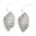 Les Tr&eacute;sors De Lily [N0753] - Boucles Cr&eacute;ateur 'Feuille d'Or' argent&eacute; h&otilde;be