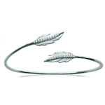 Les Tr&eacute;sors De Lily [Q6678] - Bracelet argent ouvert 'Navajos' blanc argent&eacute; (rhodi&eacute;) - 56 mm- 15x5 mm valge