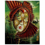 5D isetehtud teemantmaali t&auml;is&uuml;mmargune teemantmaali mask Fantaasiakunsti ristpistega 20X30CM