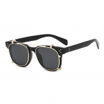 SHAUNA Retro Square Steampunk Naiste polariseeritud p&auml;ikeseprillid Moodsad eemaldatavad klaasidega prillid