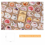 46 tk P&auml;rastl&otilde;unatee Kleebiste Komplekt Magusad Koogid K&uuml;psised Kohvijook M&auml;rkmete Kleebis Kleepuv Post A6536