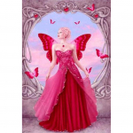 T&auml;ielik 5D Teemantmaaling Punane printsess Teemanttikandid Ristpistes Kodukaunistus K&auml;sitsi valmistatud kingitus Round 20x30cm