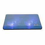 Suure j&otilde;udlusega s&uuml;learvuti jahuti s&uuml;learvuti jahutuspadi kahe ventilaatoriga jahuti kahe USB-pordi toega sinine