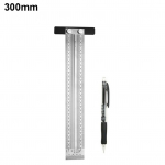 Hara roostevabast terasest t&auml;ppism&auml;rgistusega m&otilde;&otilde;teskaala joonlaud pliiatsi puidut&ouml;&ouml;tlemise tarvik 300mm