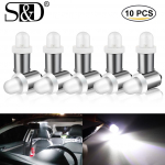 10tk T4W BA9S LED Blubs DC 12V H6W LED Auto Led Light 2835 1SMD Auto Interior Dome Kaart K&uuml;lgpirn Auto numbrim&auml;rk Valgustus Parkimistuled 6000K valge valge