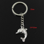 Moodne 30 mm v&otilde;tmehoidja metallist v&otilde;tmehoidja v&otilde;tmehoidja ehted antiikne h&otilde;bedase v&auml;rviga kaetud delfiin 24x30 mm ripats