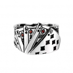 Unisex reguleeritav retror&otilde;ngas m&auml;ngukaardipokker, graveeritud avatud r&otilde;ngaga ehted peoks A Poker
