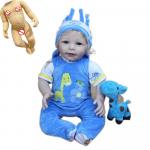 BZDOLL 55 CM Pehmest silikoonist Reborn Baby Boy nukk m&auml;nguasi t&uuml;drukule Elutruu 22 tolli realistlik vin&uuml;&uuml;lblondid juuksed Bebe Play House Boneca Full Body Silicone