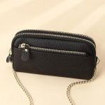 Johnature Simple ehtsast nahast naiste &otilde;lakotid Mitmek&uuml;lgne mobiiltelefoni kettkott Moodne suur siduriga rahakott must