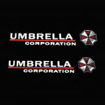 1 Pair Umbrella Corporation Auto tahavaatepeegli helkurkleebised Dekoratsioon valge