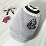 Triibuline kootud koera kampsun O-kaelusega Chihuahua kutsikate riided Koerte vest mantel v&auml;ikestele keskmistele koertele Yorkie prantsuse buldogi r&otilde;ivad XS hall