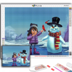 Teemantmaaling j&otilde;ulupuu J&otilde;uluvana lumememm Tikand Ristpistes Rhinestone kodukaunistus Full Round 20X30CM