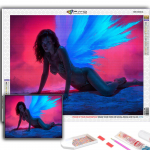 5D DIY Teemanttikunsti Cyberpunk Seksikas Kunst Teemantmaal Mosaiik Kodu Kaunistus Full Round 20X30CM