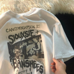 Suvine T-s&auml;rk Grunge Harajuku Naiste T-s&auml;rk L&uuml;hikeste varrukatega Hip-hop T&auml;navar&otilde;ivad Topid Y2k Naisteriided XS valge