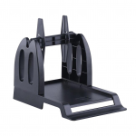 Sildihoidik lauaarvuti termilise etiketiprinteri jaoks 2-&uuml;hes rullides ja ventilaatoriga kokkuvolditava virnaga etikettide kohaletoimetamine must