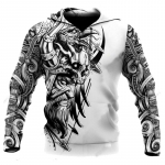Urban Trend Cosplay Style Meeste kapuuts kevade ja s&uuml;gise Kvaliteetsed Viimistletud Mustrid Viking Myth Totem 3D Prindiga dressipluus 4XL 3XL
