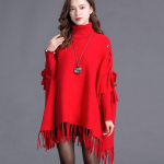 Nahkhiire kampsun pullover Naiste keskpikk kampsun Kevad ja s&uuml;gis 2022 lahtine mantel tuti r&auml;tik pikkade varrukatega massiivne kampsun mantel One Size punane