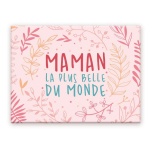 Les Tr&eacute;sors De Lily [A3615] &ndash; keraamiline magnet 'Maman' roosa (Maailma ilusaim ema) - 8x6 cm mitmev&auml;rviline