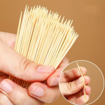 DIY magustoit 100 tk &uuml;hekordselt kasutatav kaasaskantav bambusest kahepealine bambusest hambaork restoran k&auml;mping kodus elamine 200 tk peen hambaork majapidamises kasutamiseks &scaron;ikk 100Pcs